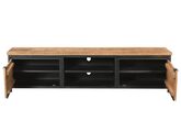 Metalen tv kast 210 cm met mango houten bovenblad - Korver Living