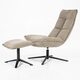 Eleonora Fauteuil Marcus met voetenbank- beige Baquer