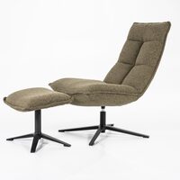 Fauteuil Marcus met voetenbank - groen Baquer