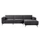 Leeds 2,5-seater AL  Chaise R - City 464 Black Blue-Korverliving